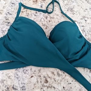 Old Navy Teal Underwire Wrap Bikini Top M - NWT